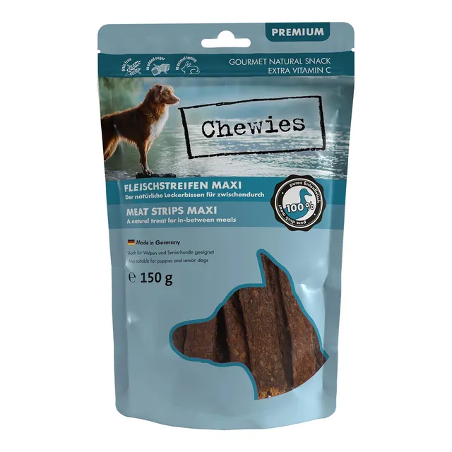 chewies-fleischstreifen-maxi-hundeleckerli-aus-100-entenfleisch-150-g-luftgetroc image 1