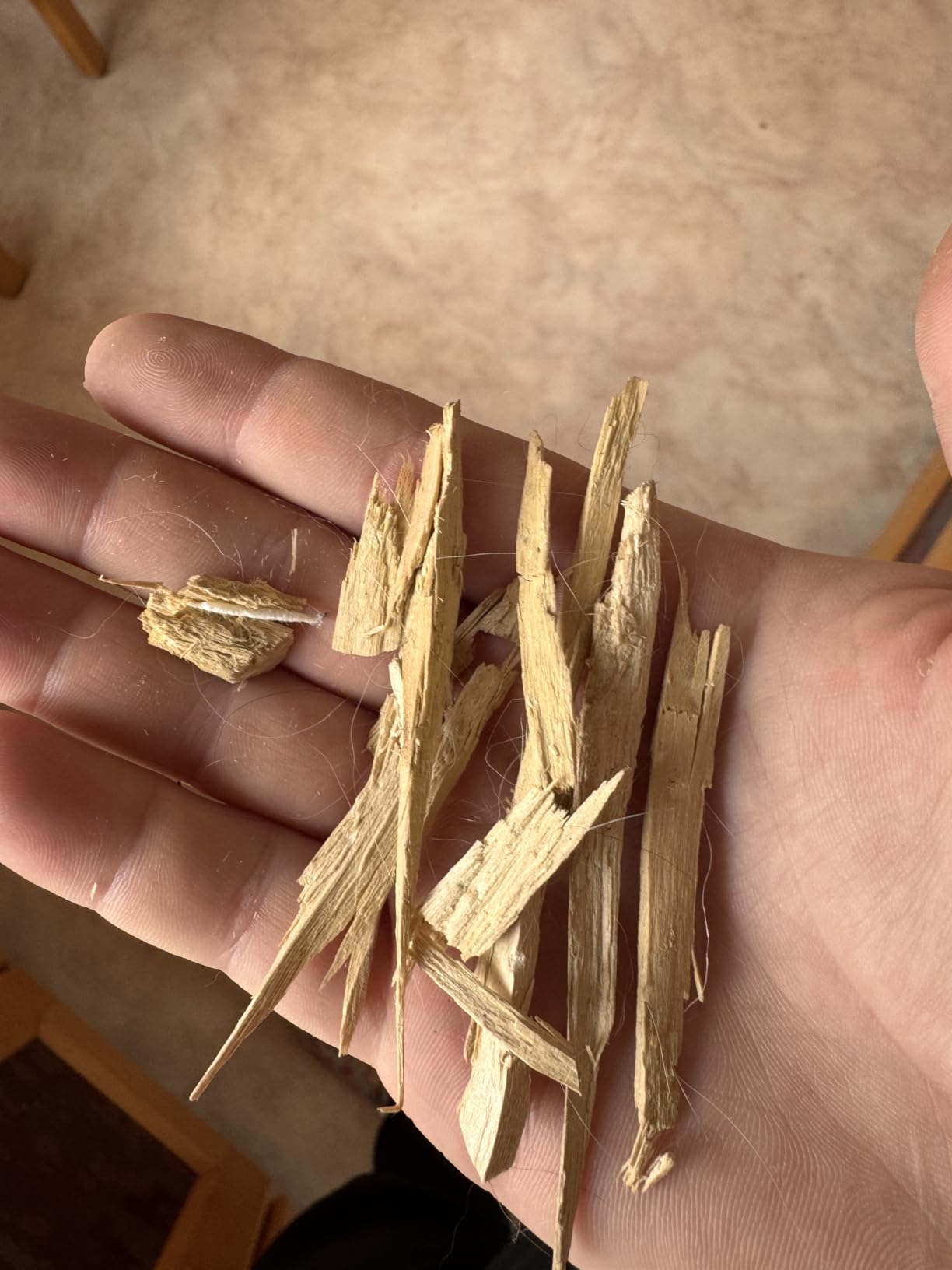 Gut, aber Span im Holz