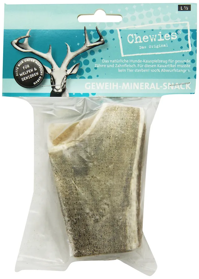chewies-geweih-snack-f-r-hunde-halb-l-3er-pack-3-x-80-g-nat-rliche-abwurfstangen image 1