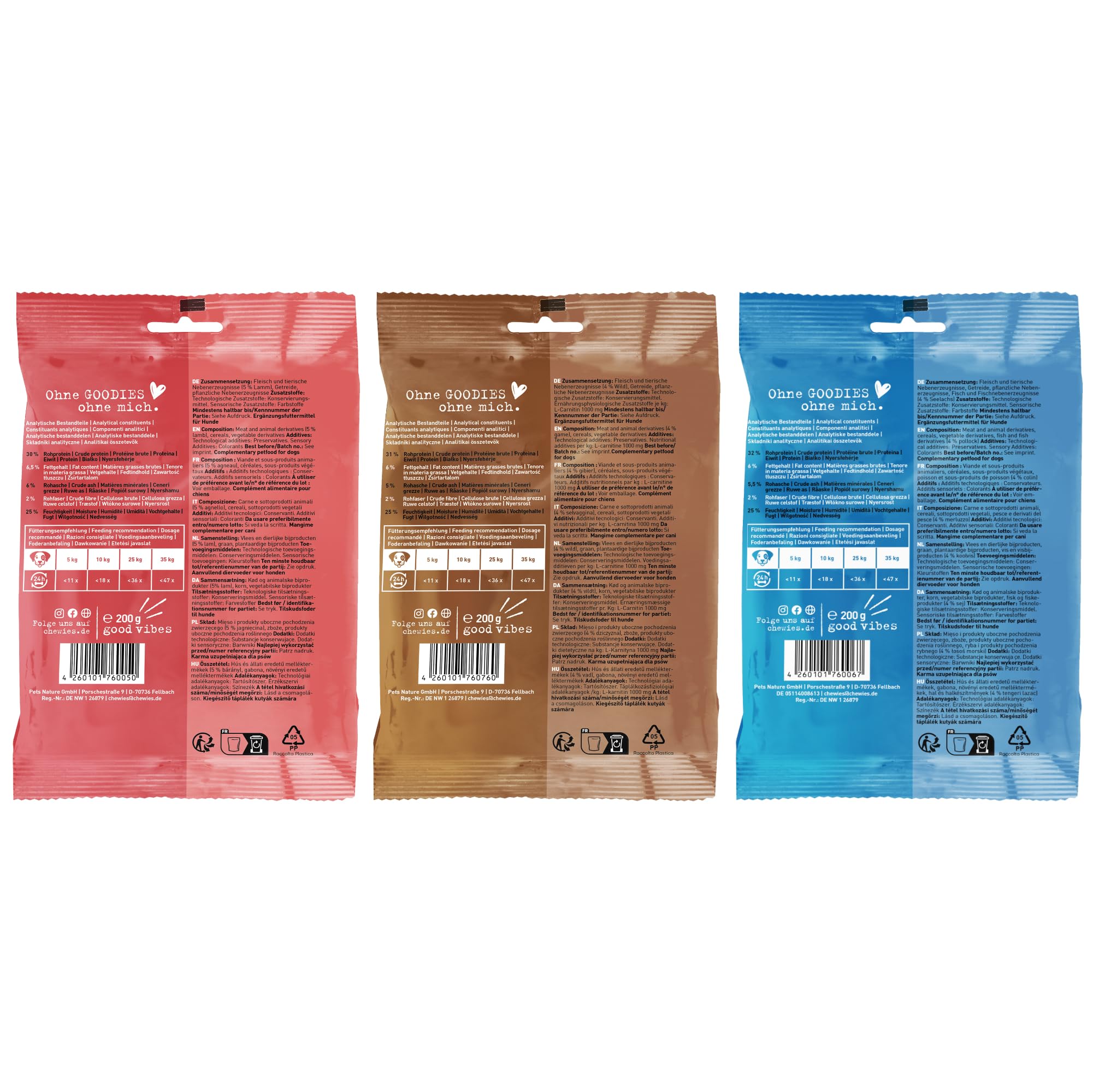 chewies-maxi-mix-hundeleckerli-kn-chelchen-lamm-wild-lachs-3-x-200-g-soft-snacks image 3