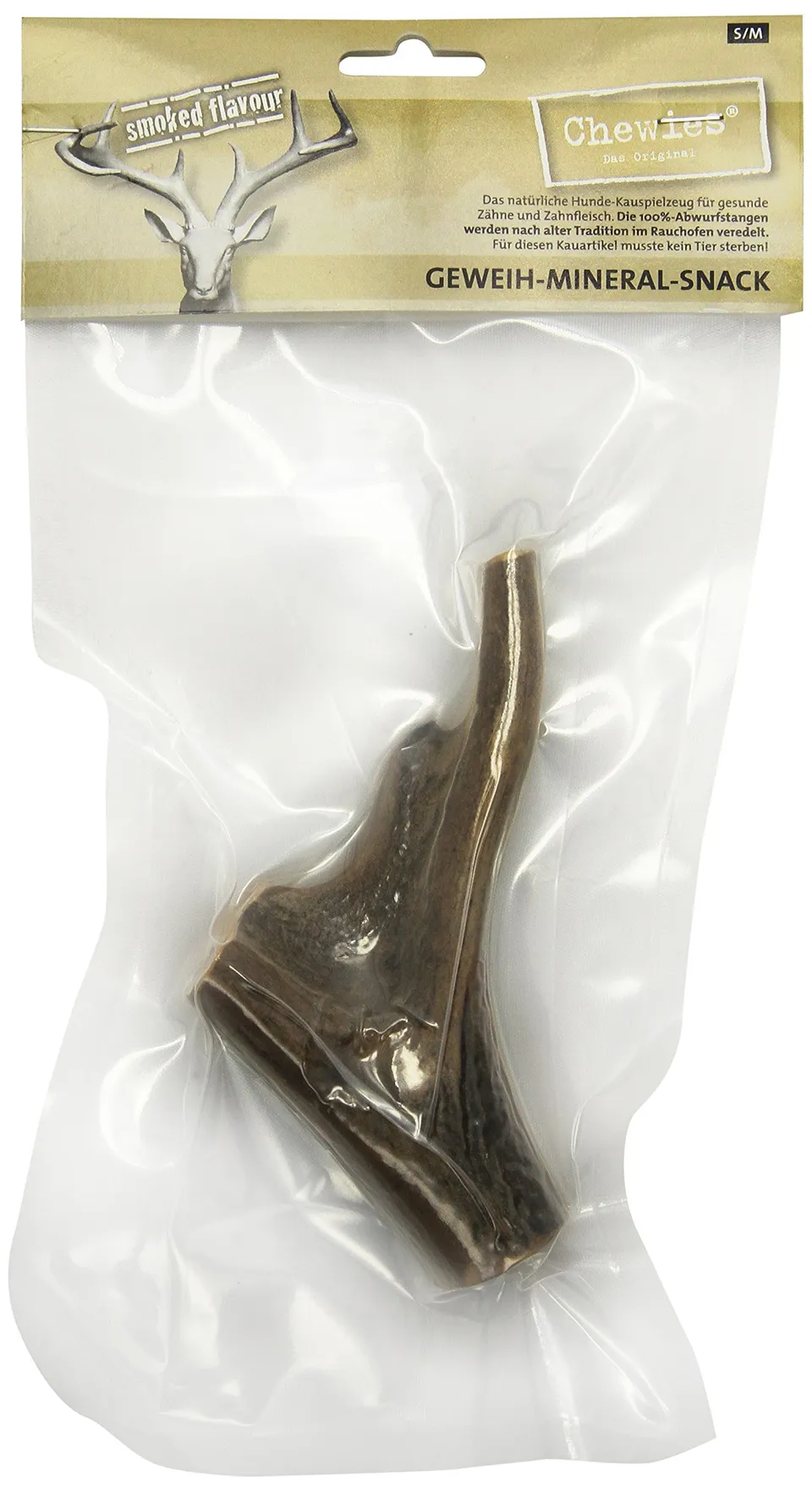 chewies-ger-uchertes-kaugeweih-ganze-stange-gr-e-s-m-2er-pack-abwurfstange-vom-r image 1