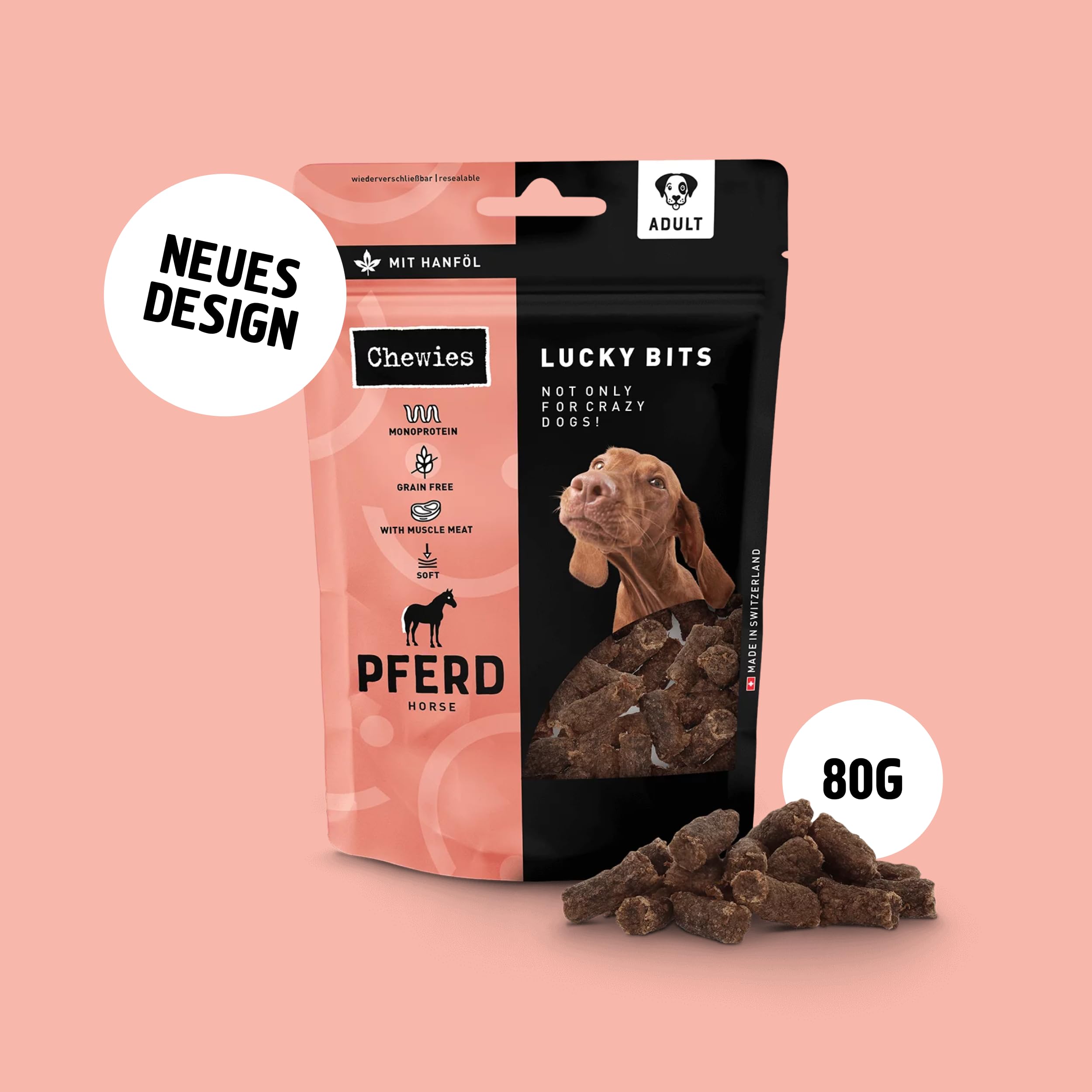 chewies-lucky-bits-pferd-adult-hundeleckerli-80-g image 3
