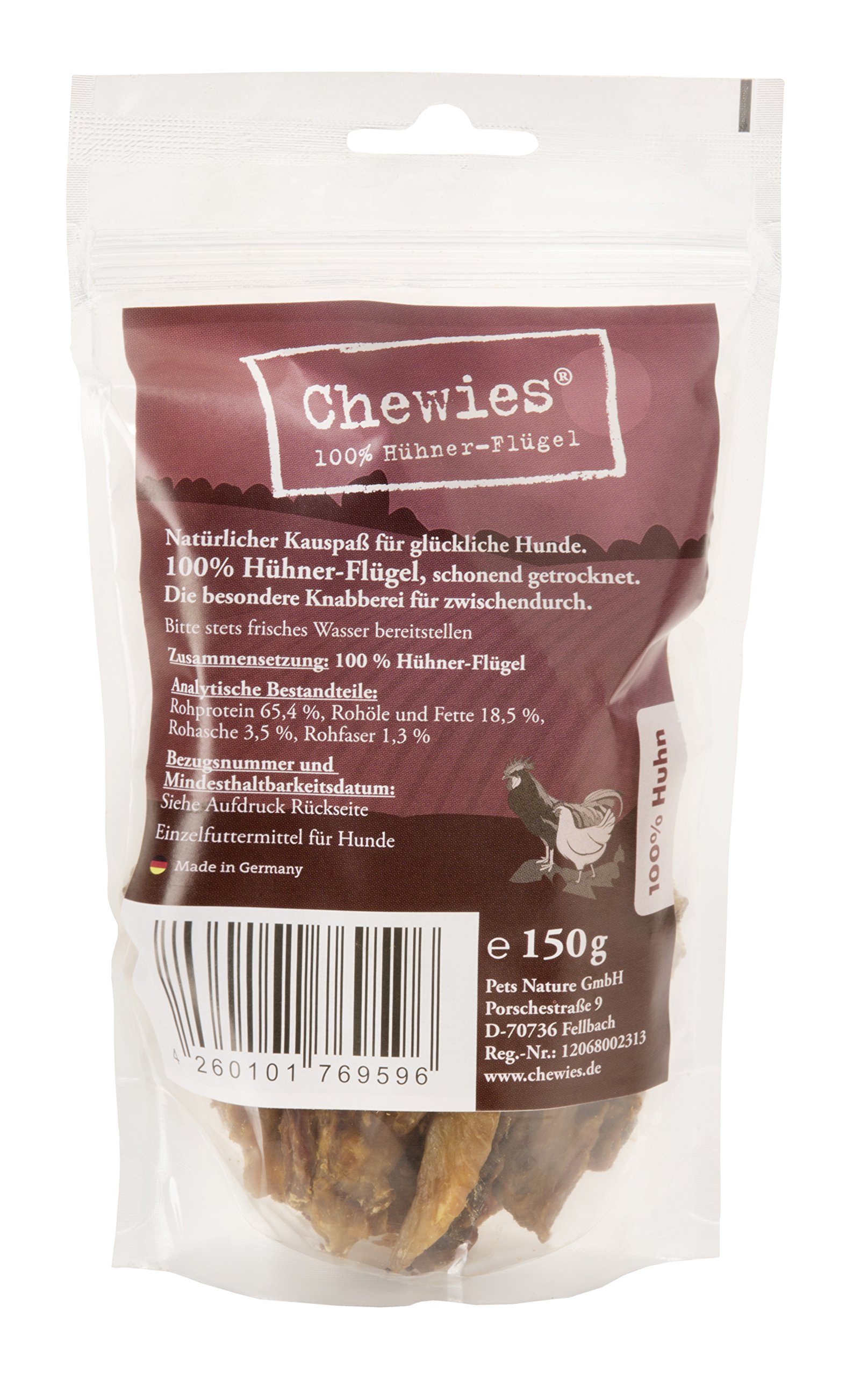 chewies-h-hnerfl-gel-kauspa-8-x-150-g-1-2-kg-nat-rlicher-h-hner-kausnack-f-r-hun image 1