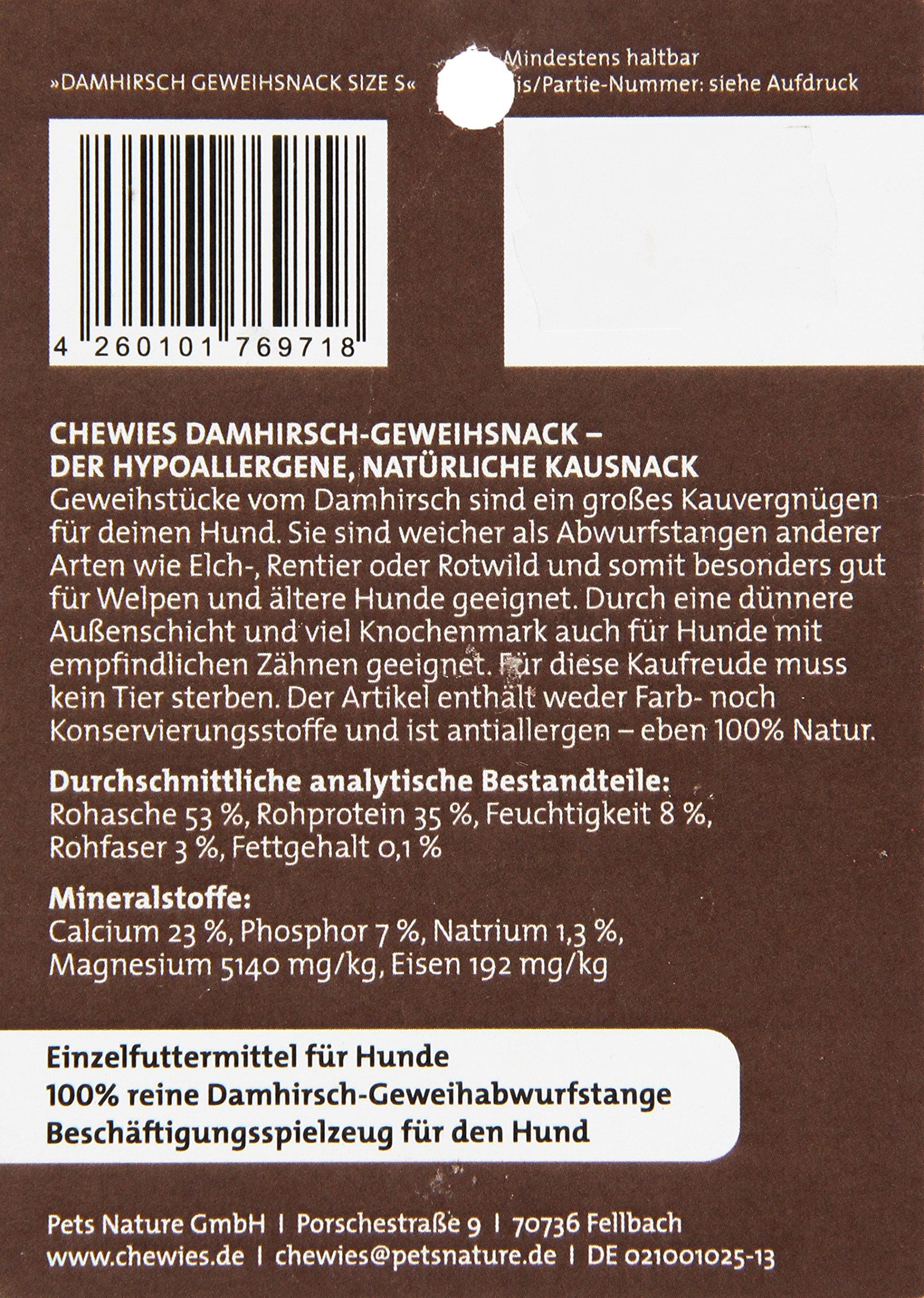 chewies-damhirschgeweih-f-r-hunde-kaugeweih-aus-abwurfstangen-nat-rlich-minerals image 2