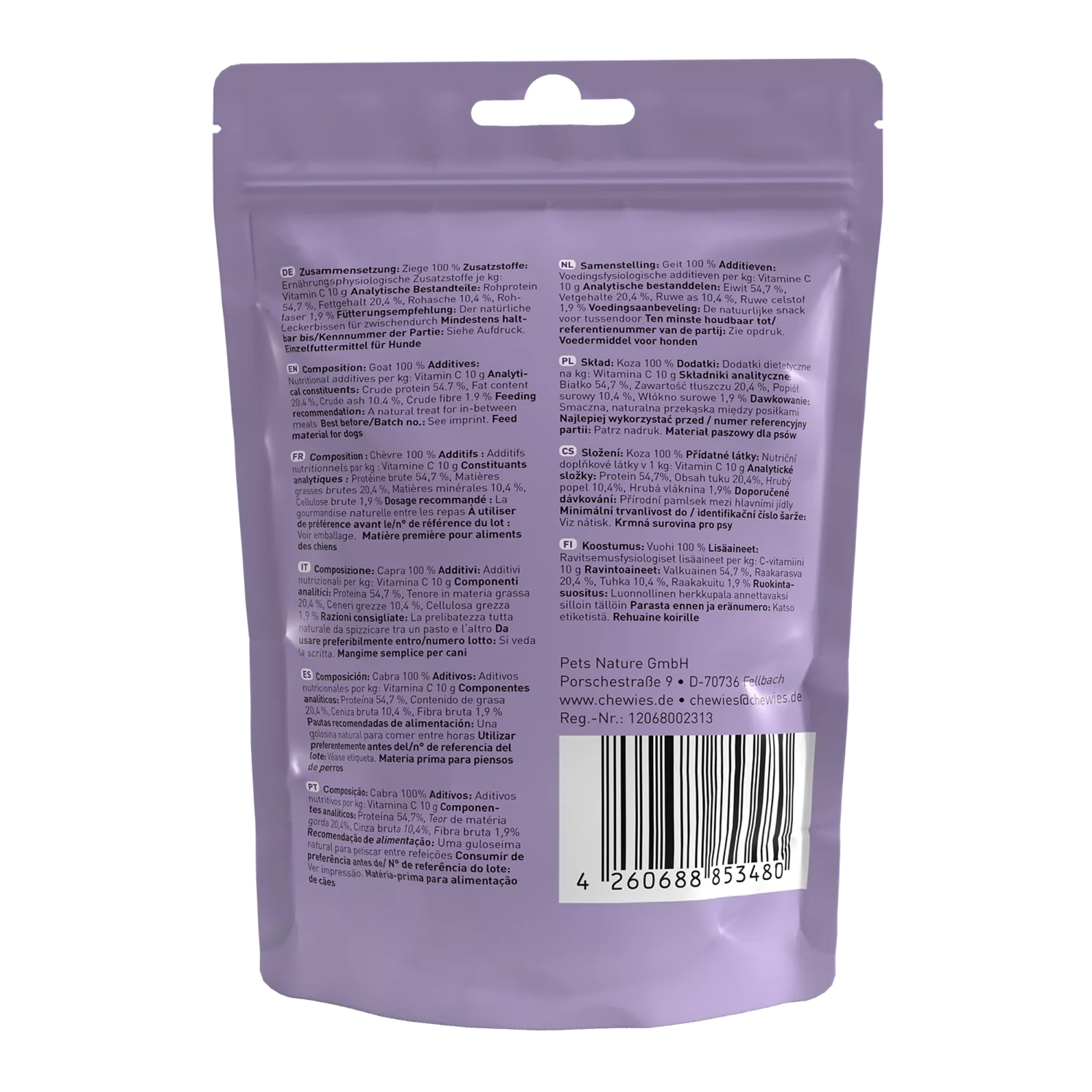 chewies-fleischstreifen-mini-4-x-70g-hundeleckerli-aus-100-ziege-luftgetrocknet- image 2